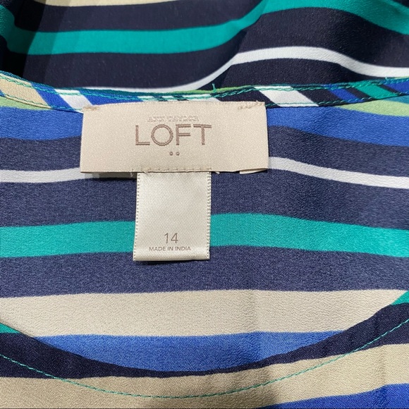 Loft Outlet Sleeveless Scoop Neck Striped Dress - Picture 8 of 9